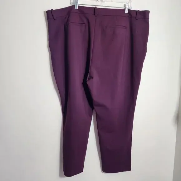 Liz‎ Claiborne NWT Emma maroon mid-rise slim leg ankle pants woman's size 24W - Picture 3 of 13